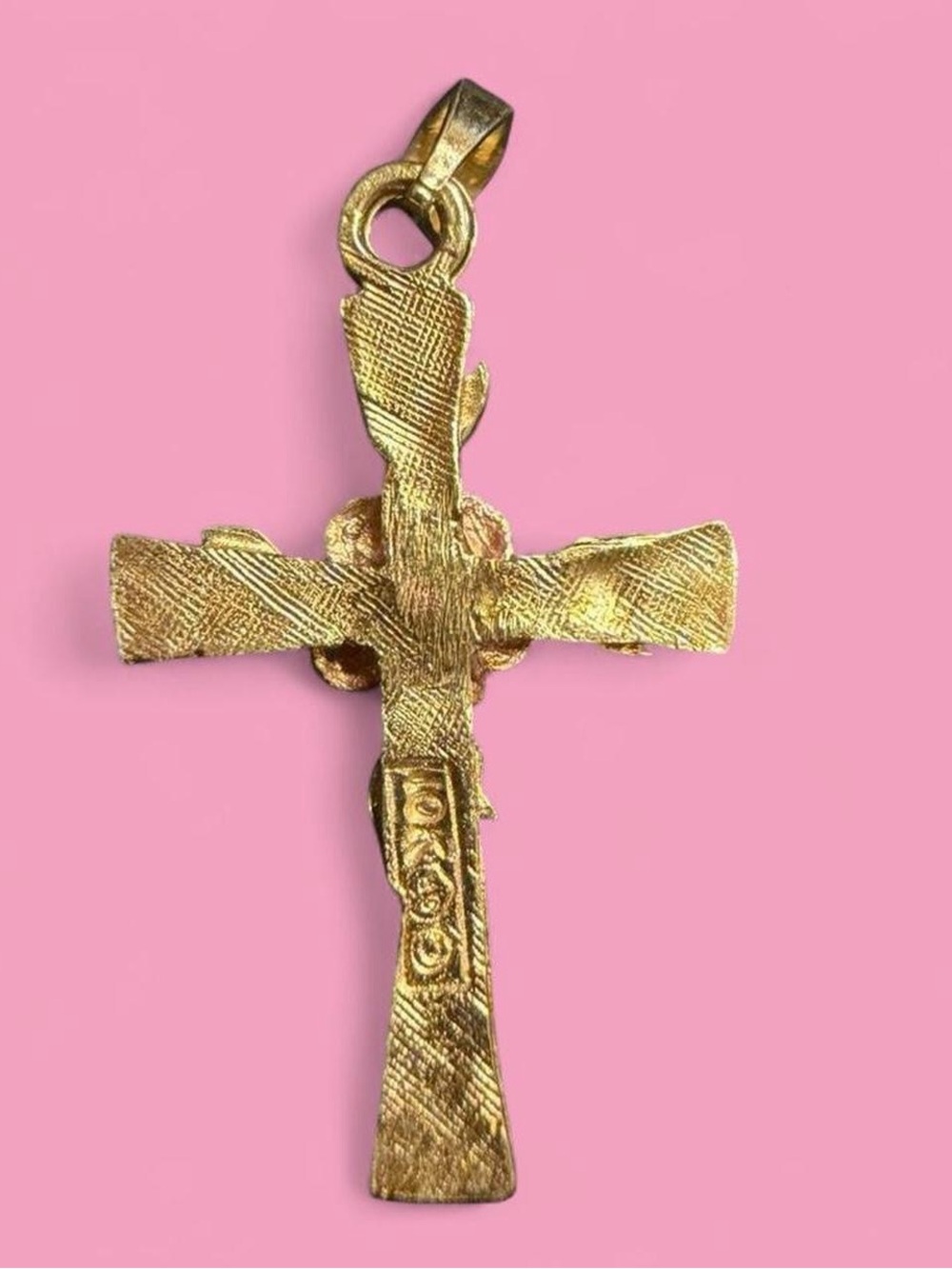 β¨ 10K Gold Two Tone Cross Pendant Rose Flower Religious Charm 10k βοΈ Jewelry - Picture 5 of 16